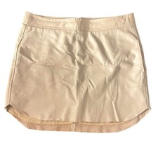 Karina Grimaldi Mini Falda de Cuero de Cordero Forrada Bolsillos Talla Pequeña