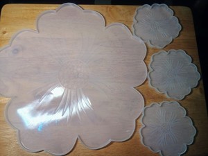 Clear Flower Shape Silicone Resin Coaster Casting Molds Set, 4pcs