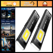 Rechargeable Slim Pocket Flashlight - 8 Modes, Magnetic Base  Clip, Mini EDC Li