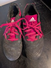 Adidas Youth "Goletto" Black Soccer Cleats Pink Stripes ART G26368 Size 6