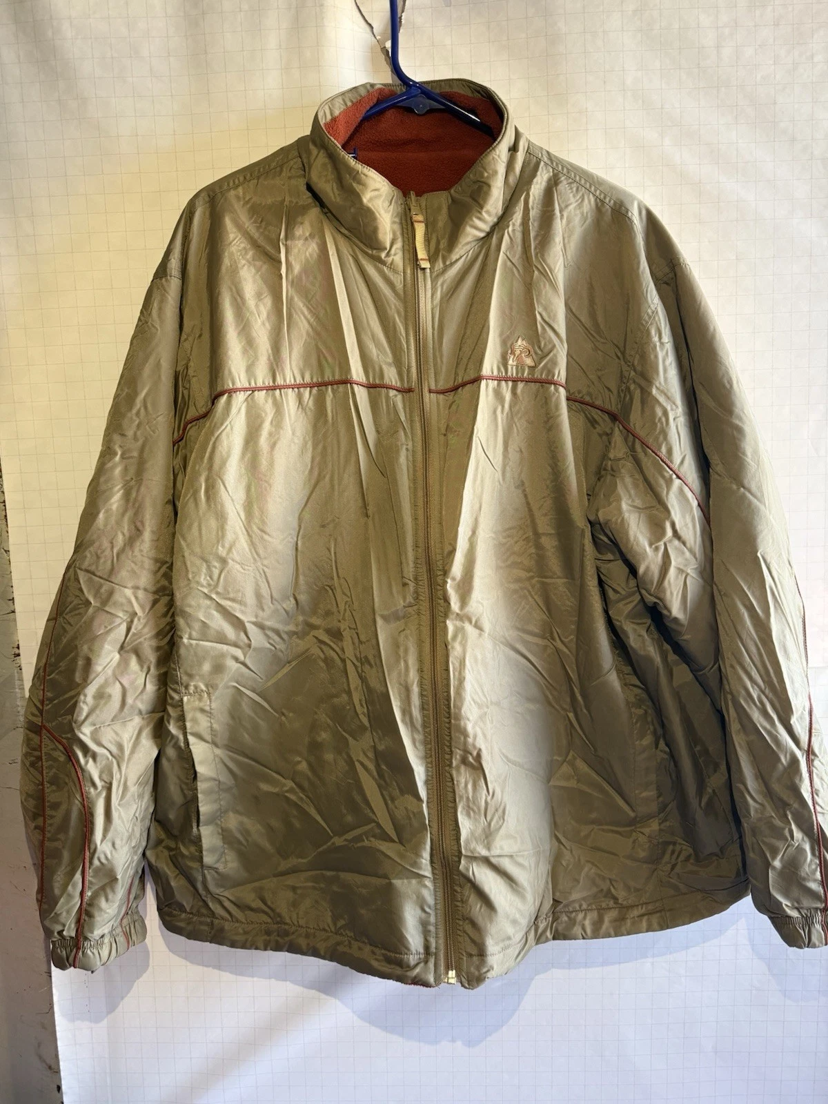 Men’s Insulated Jacket Olive Green Full Zip Fleece Lined Outdoor Winter Coat