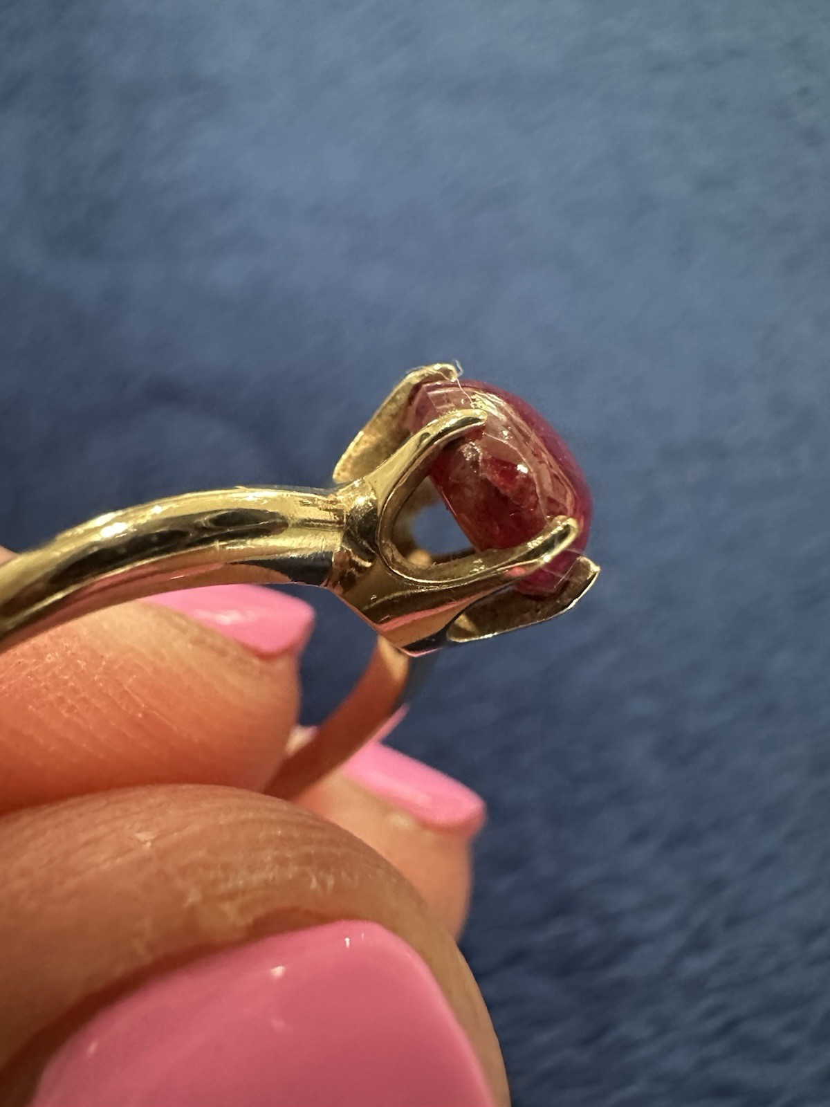 14k Yellow Gold Round Ruby Solitaire Ring, Size 6… - image 8