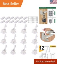 12 Pack Child Safety Cabinet Locks - Adhesive  Drilling-Free Latches for Kids