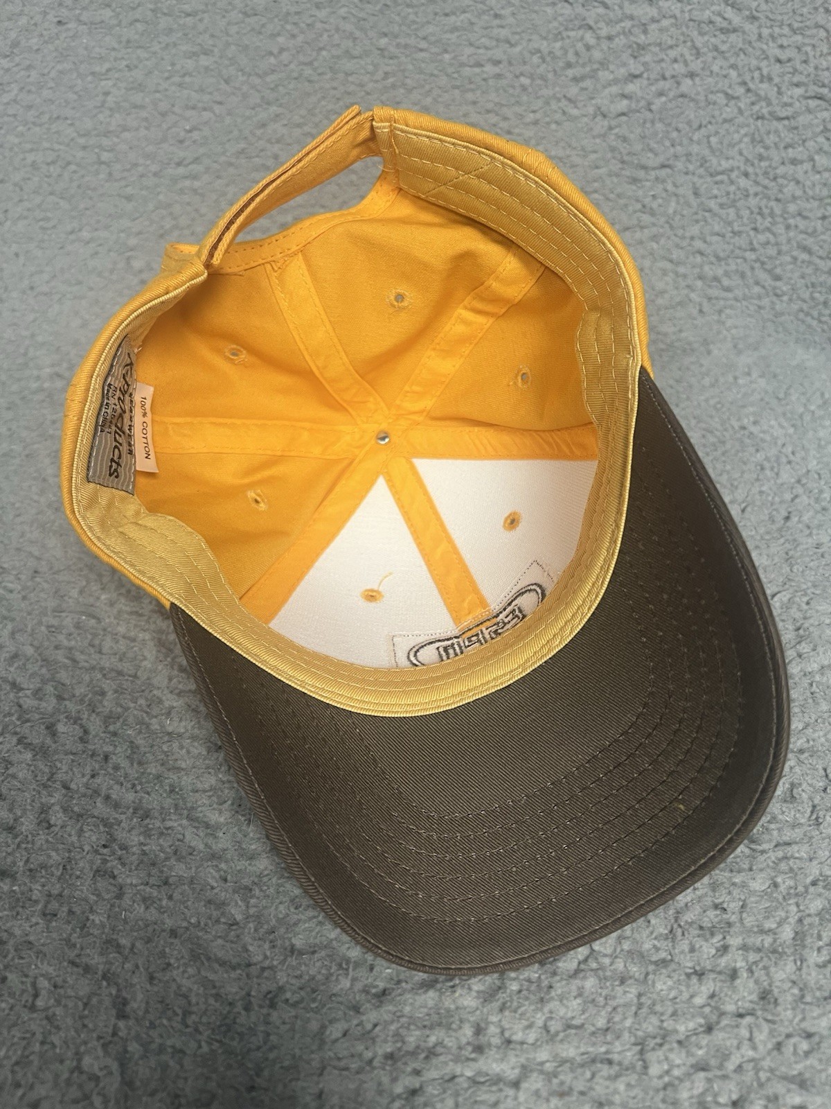 VTG ESPN Strapback Cap Hat Patch Logo Yellow Brow… - image 5