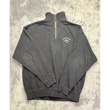 Tommy Bahama Quarter Zip Pullover Men's Medium Black Cotton Relax Fit