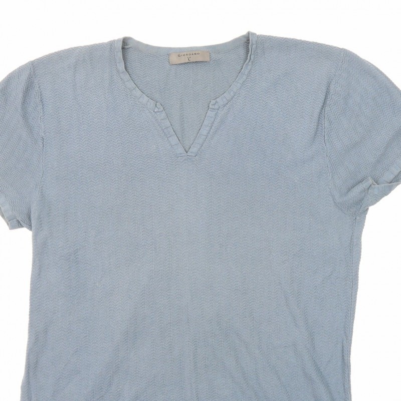 Giordano Mens Pullover Jumper Size L UK '' Blue V-Neck Short Sleeve image 6