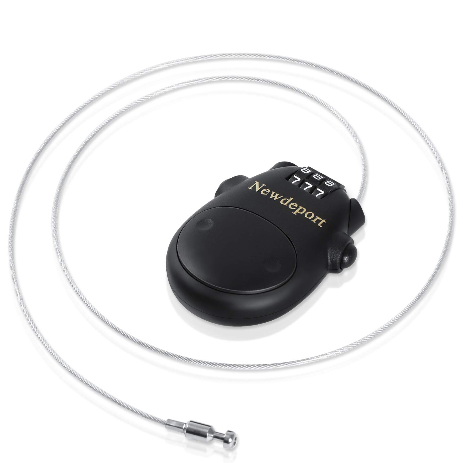 Snowboard Cable Lock: 29.5 Inch Retractable Steel Cable - Bi