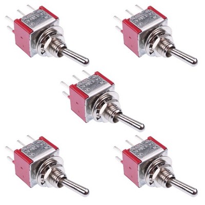 5 x On-On Miniature PCB Toggle Switch DPDT