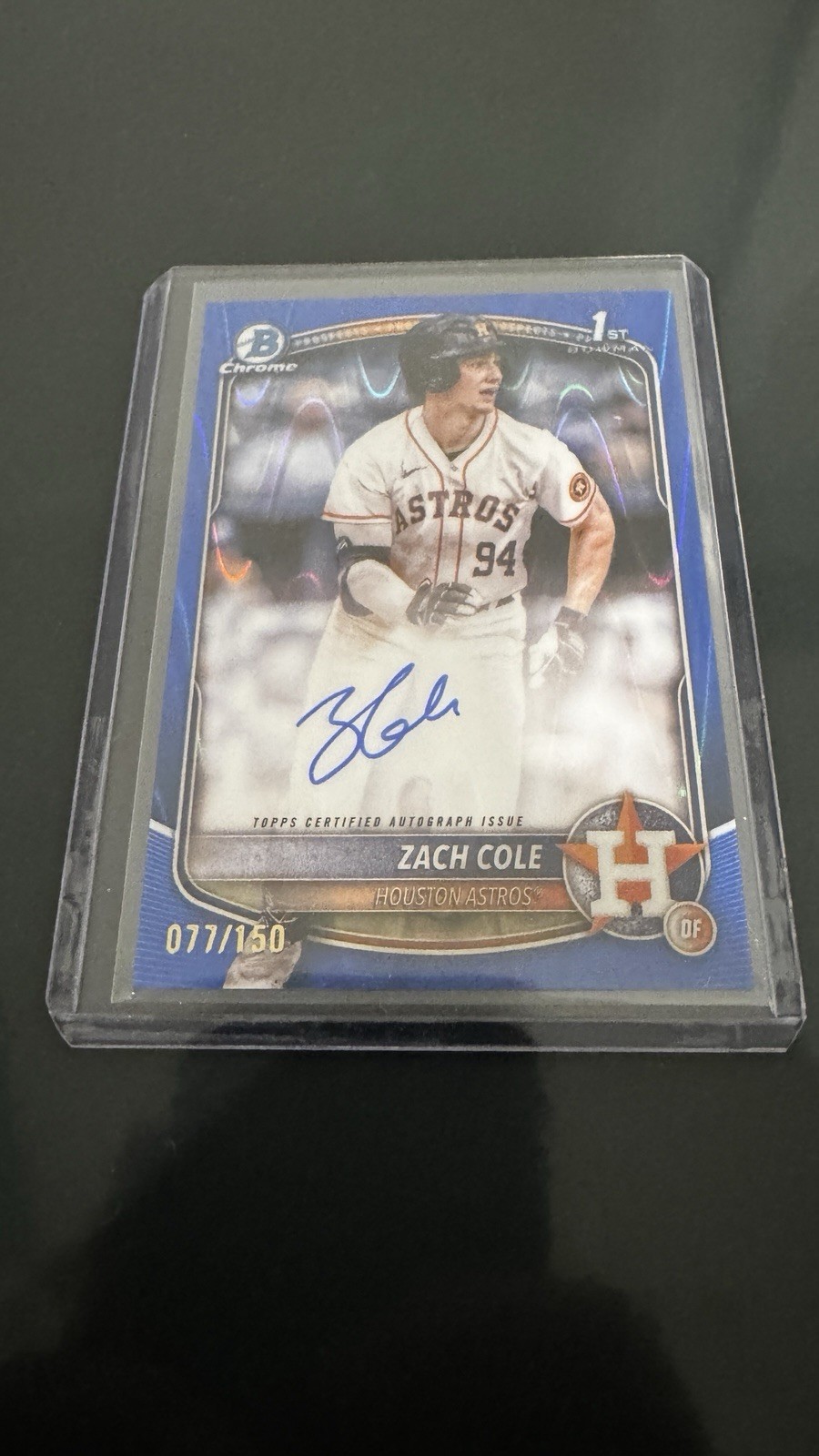 2025 Bowman Chrome 1st Bowman Auto Zach Cole Blue Raywave /150