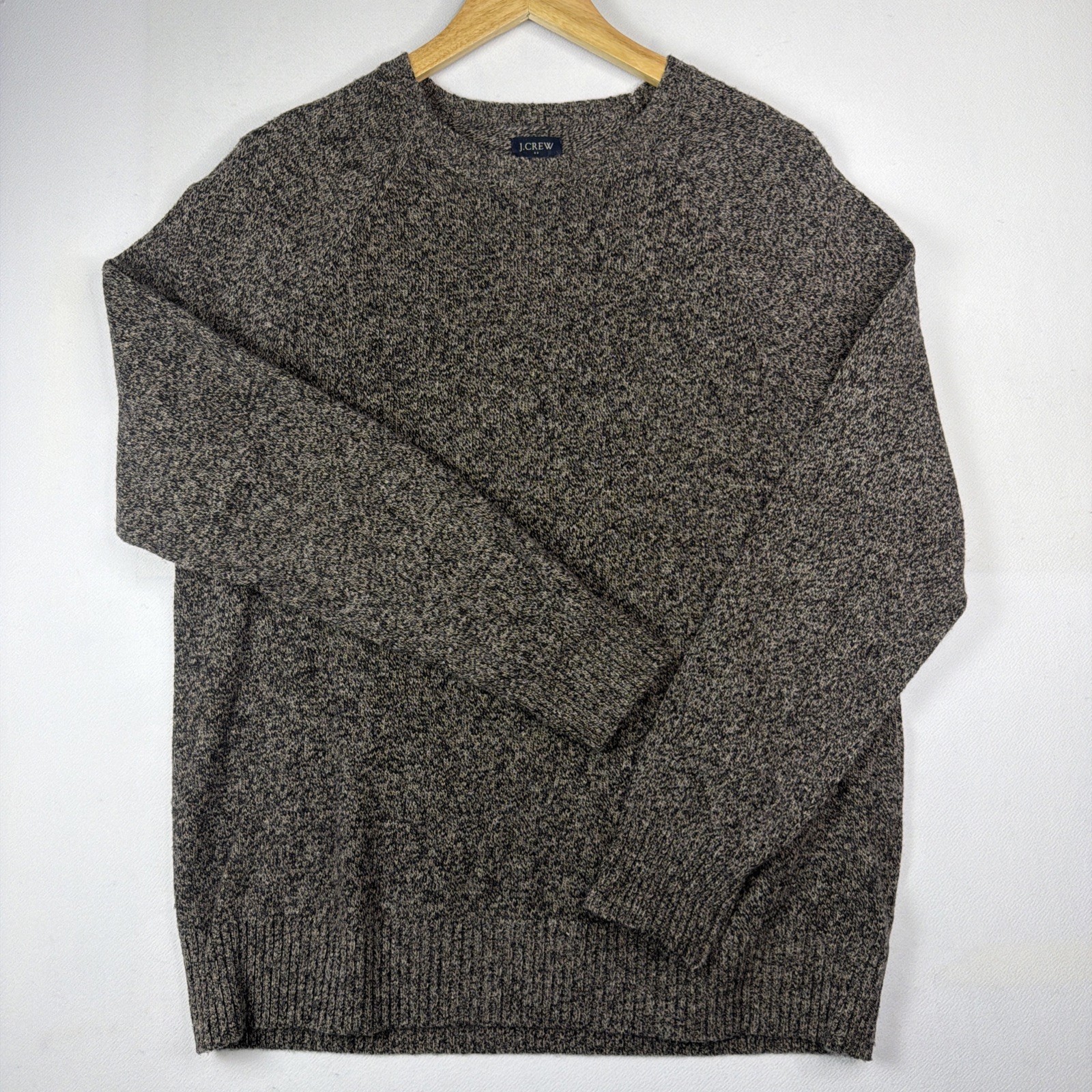 J.Crew Sweater Mens Medium Brown Supersoft Lambswool Blend Crewneck Pullover