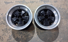 A pair of  used 9Jx15 Reproduction Fuchs alloy ET15 5X130PCD Black & silver