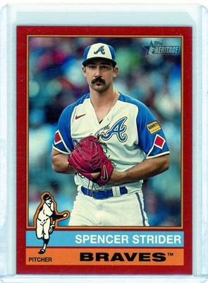 SPENCER STRIDER - Braves - 2025 Topps Heritage Red Border SP #435