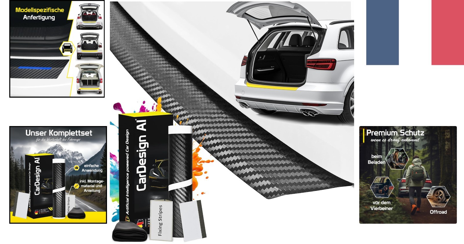 Film de protection de coffre pour VW Tiguan 1 adhésif noir anti-rayures 2007