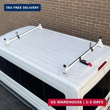 Low Profile 2-Bar Ladder Rack Ford Transit (Cargo) 2015-On 54" Bars Steel White