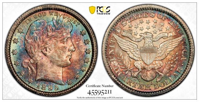 1895-O Barber Quarter – PCGS MS64 | Exceptional Condition Rarity Original Toning