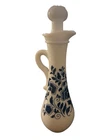VINTAGE AVON DELFT BLUE MILK GLASS BATH OIL DECANTER