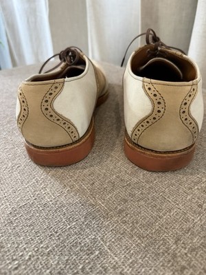 Allen Edmonds Saddle Oxford Shoes 10.5 Cream Tan Two Tone  display picture 3