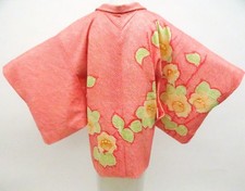 JAPANESE KIMONO HAORI COAT PINK 77cm 2 ft 6 in PURE SILK EE8241