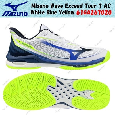 Mizuno Wave Exceed Tour 7 AC White Blue Yellow 61GA267020 Men's Size