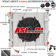 2 Row Radiator+Shroud Fan FIT 1997-2000 Dodge Dakota Durango 3.9,5.2L V6 5.9L V8