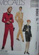 8360 Vintage McCalls SEWING Pattern Misses Unlined Jacket Skirt Pants UNCUT OOP