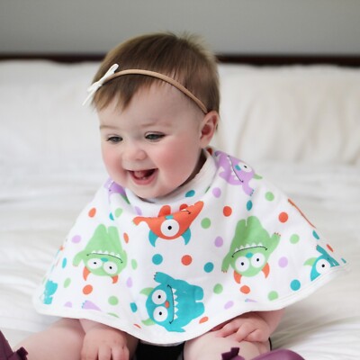 Yikes Twins Baby Bib Burp Cloth Combo Animals Unicorn or Monster Nursery Print