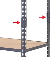 4 Steel Post Coupling Outer GREY Muscle Rack Husky Shelving Couplers CPOUT-GRY