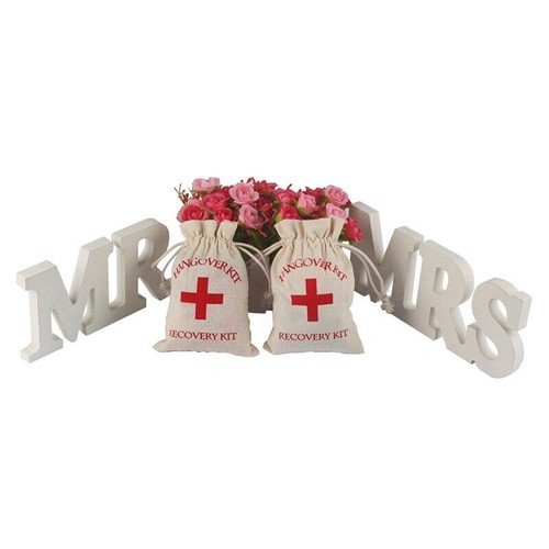 10x Hangover Recovery Kit Muslin Favour Bags Rustic Hens Party Engagement AU - Picture 7 of 12