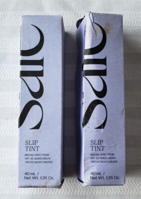 Pair of Saie Slip Tint Broad Spectrum SPF 35 Sunscreen Shades 7 and 8 - NEW