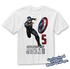Captain America birthday shirt, Captain America Family Birthday shirts