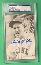 FREDDIE LINDSTROM AUTO AUTOGRAPH POSTCARD PSA/DNA 7 NEAR MINT