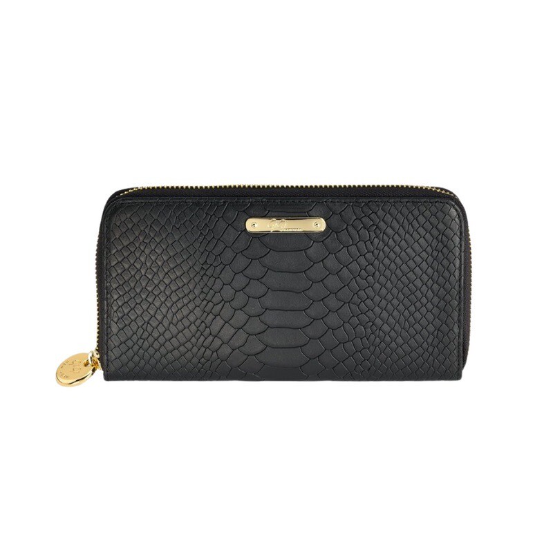 GIGI NY PYTHON LEATHER LARGE ZIP AROUND WALLET - image 1
