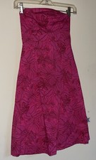 Y2K Guess Jeans Pink Floral Strapless Back Tie Zip Up Mini Dress Sz 3