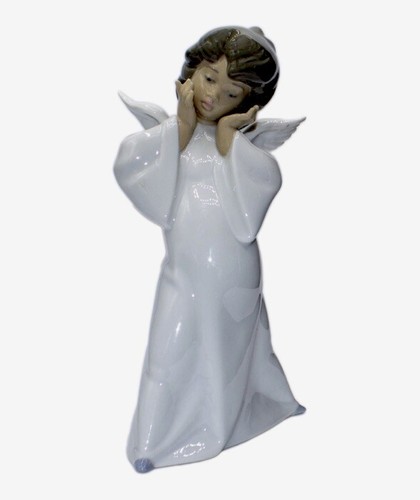 LLADRO Mime Angel 04959 NIB Rare Dark Haired Figurine Christmas Heirloom $265 - Picture 12 of 17