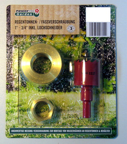 Protanic Regentonnenanschluss, Regentonnenverschraubung inkl. Lochsäge