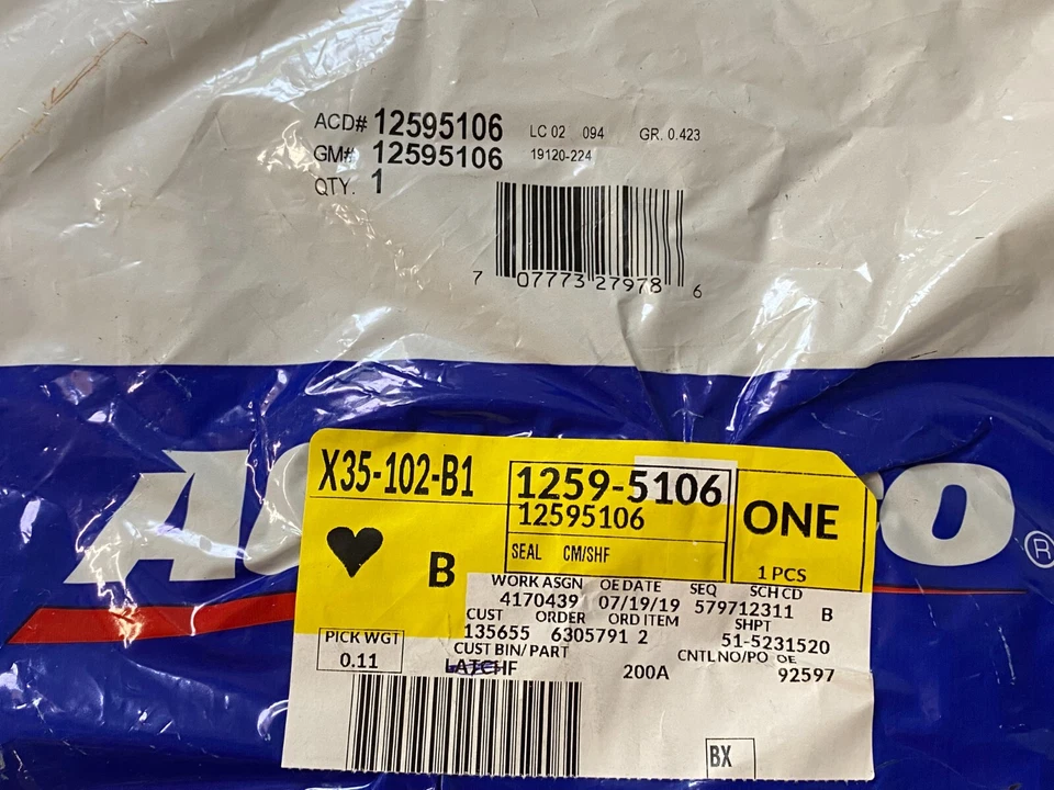 Sello de cubierta del árbol de levas GM OEM NOS 12595106 2008-2009 Pontiac G6 G8 Foto 2 de 3