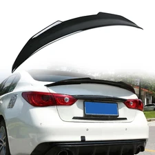 For Infiniti Q50 2014-23 Rear Trunk Spoiler Wing Gloss Black Printed PSM Style