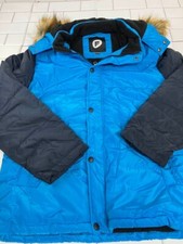 Boys Winter coat with removable hood Light/dark Blue SZE 14-16