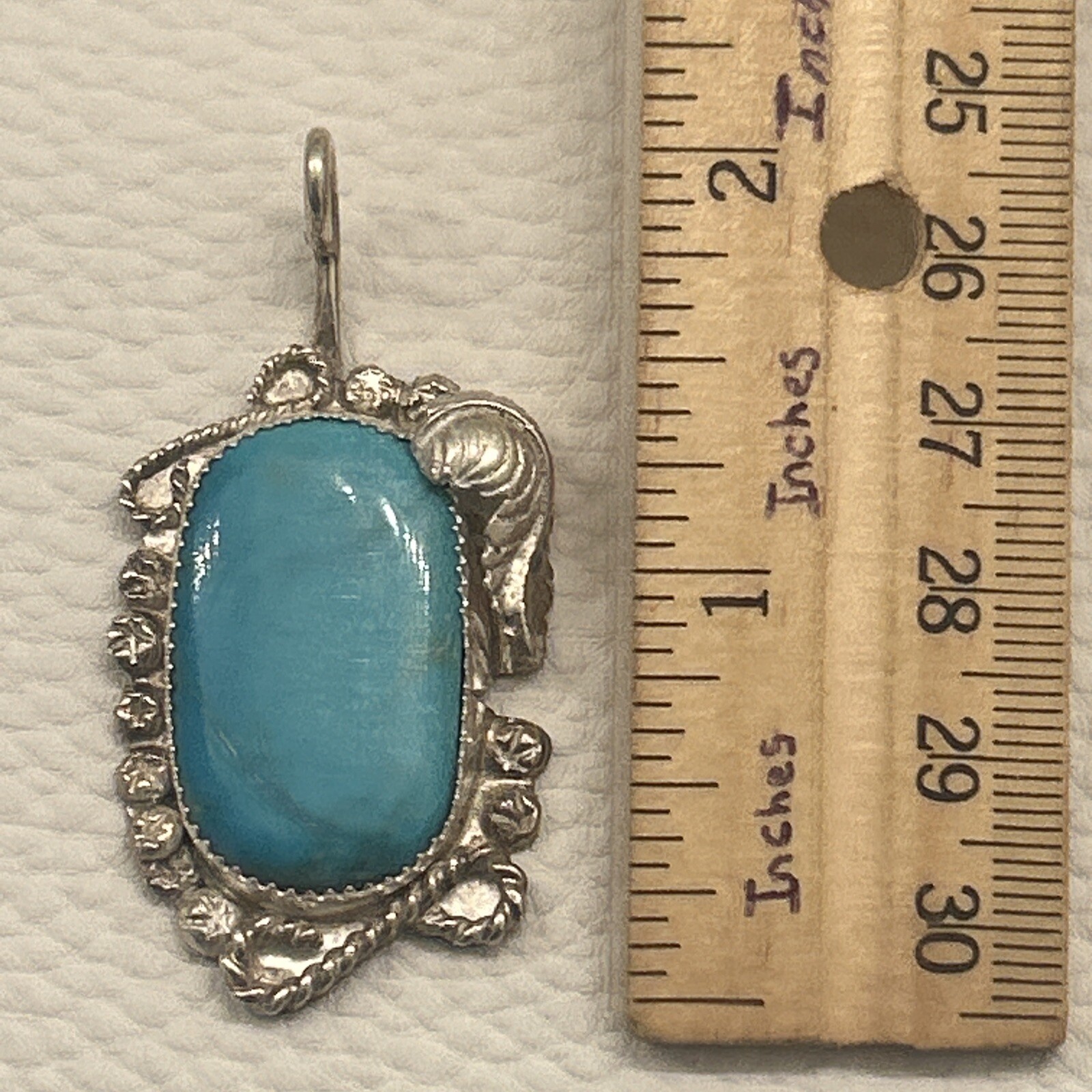 Native American Sterling Silver Native Leaf Penda… - image 12