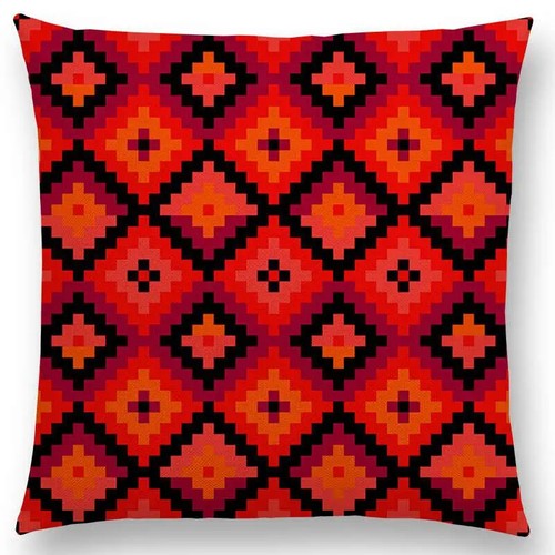 Colorful Aztec Geometric Pattern Tribal Prints Abstract Rainbow Cushion Covere - Picture 42 of 49