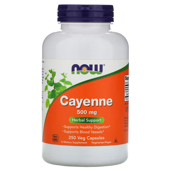 Now Foods Cayenne 500 Mg 250 Veg Capsules - Image 2