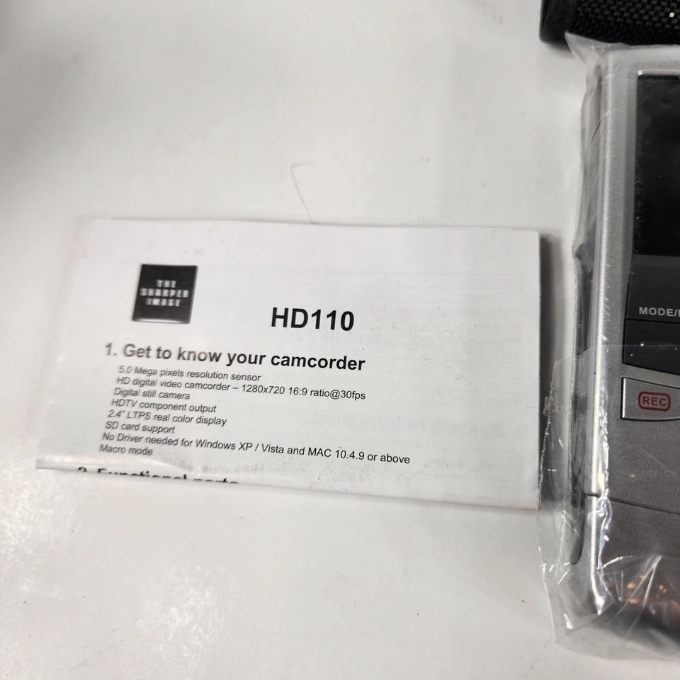 Sharper Image HD-110 Camcorder with 3X Digital Zoom and 2.4 Inch LCD Gray NEW - Image 4 of 4