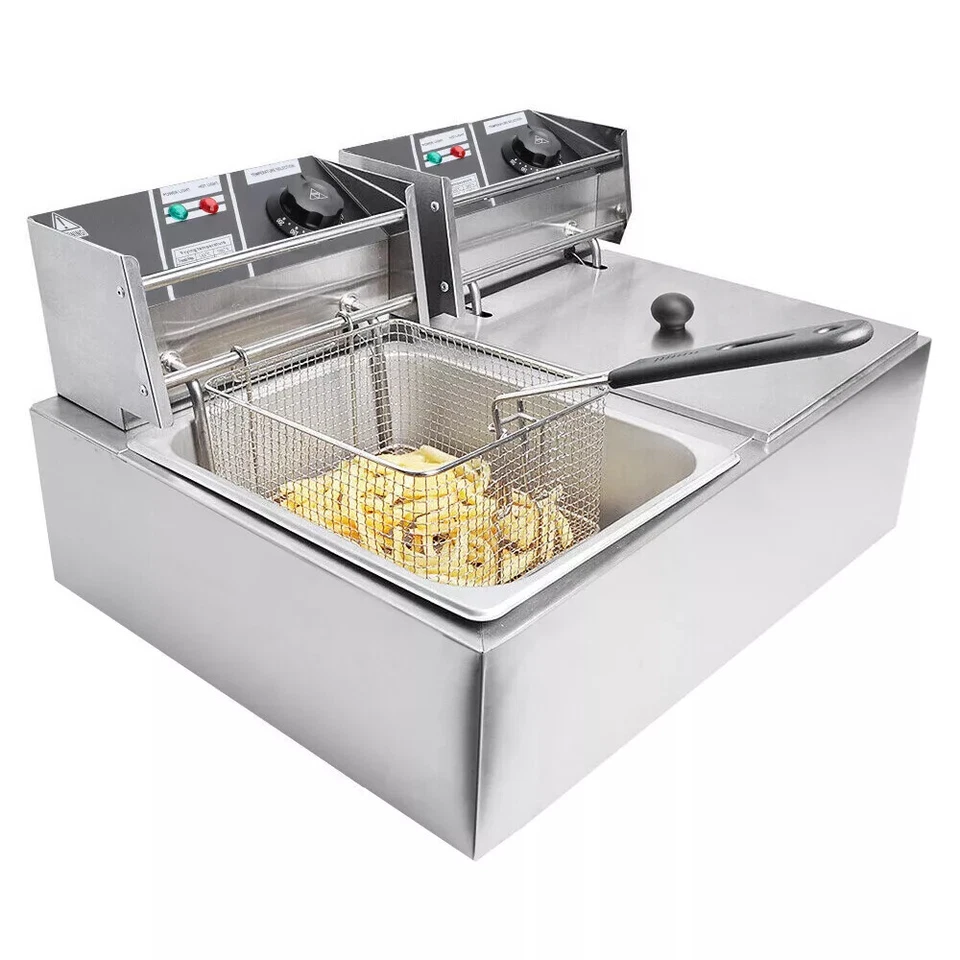 Öl-Friteuse Friteuse 12L Edelstahl 5000W Profi Küche Kaltzonen Fritteuse Fritöse - Bild 4 von 4