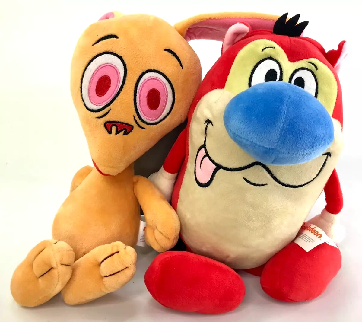 Set of 2 Ren and Stimpy Plush Toys Large 12 14 NICKELODEON Stuffed Animals 2018