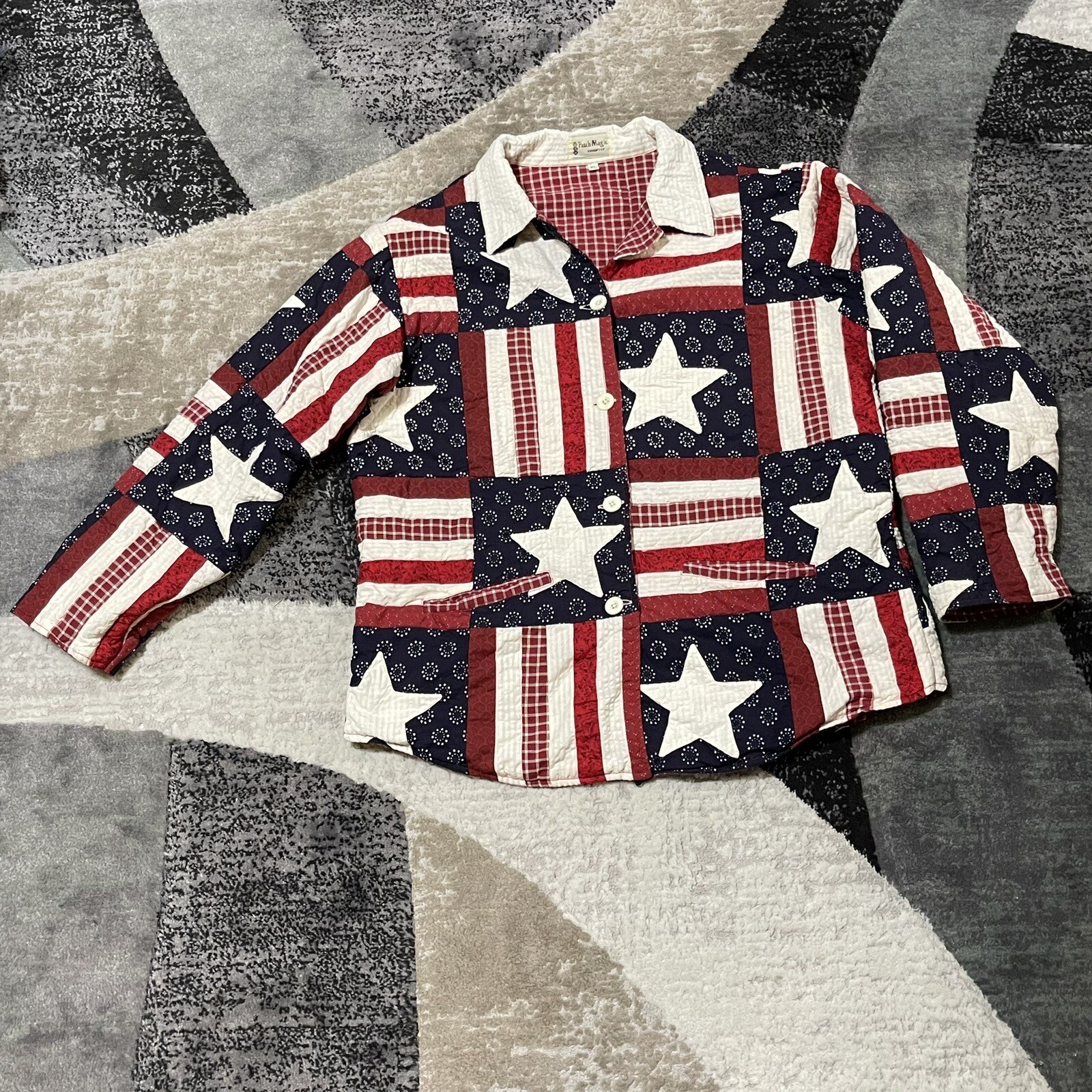 VTG Patch Magic Jacket Reversible Quilted Women X… - image 2