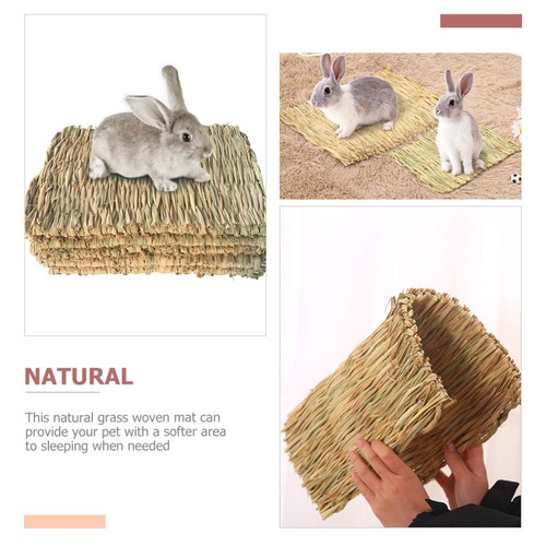 5 Pcs Pet Woven Mattress Small Bedding Grass Pad for Rabbit Chew Toy - 第 10/12 張圖片