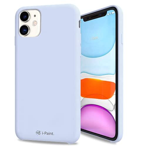 i-Paint Cover Custodia Protettiva per iPhone 11 in Silicone Celeste con (n4z)