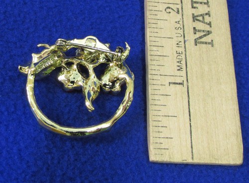 Trinket Box Valentines Heart Shaped Red Rose Brooch Enamel Gold Tone Gerry 2 Lot - Picture 3 of 4