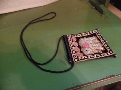COIN Purse w/Elephant,Black, Silver,Pink & Gray Trim,VINTAGE-UNIQUE-Take a L@@K - Bild 3 von 3