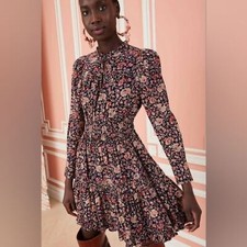 Ulla Johnson Liv Mini tiered Dress in Midnight Floral sz 2